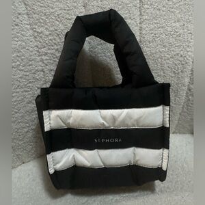 Sephora Black and White Quilted Cosmetic Bag